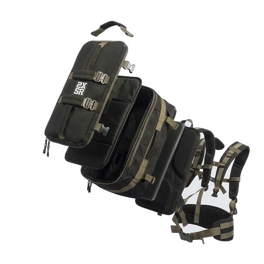 The 2XSR pack separating into its components as you scroll